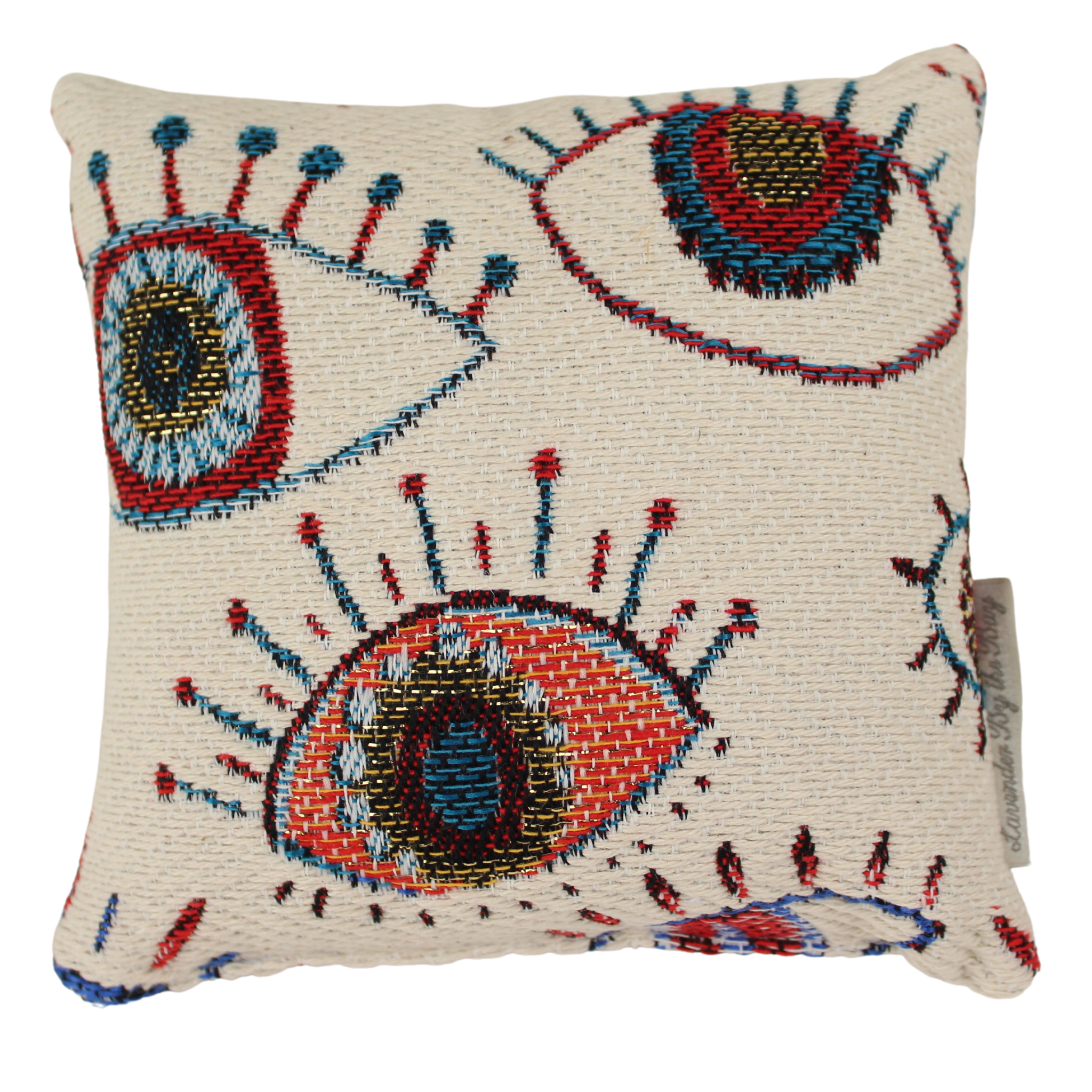 A Sachet with a colorful embroidered evil eye decor
