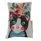 Cat throw pillow on Mint Green on white background