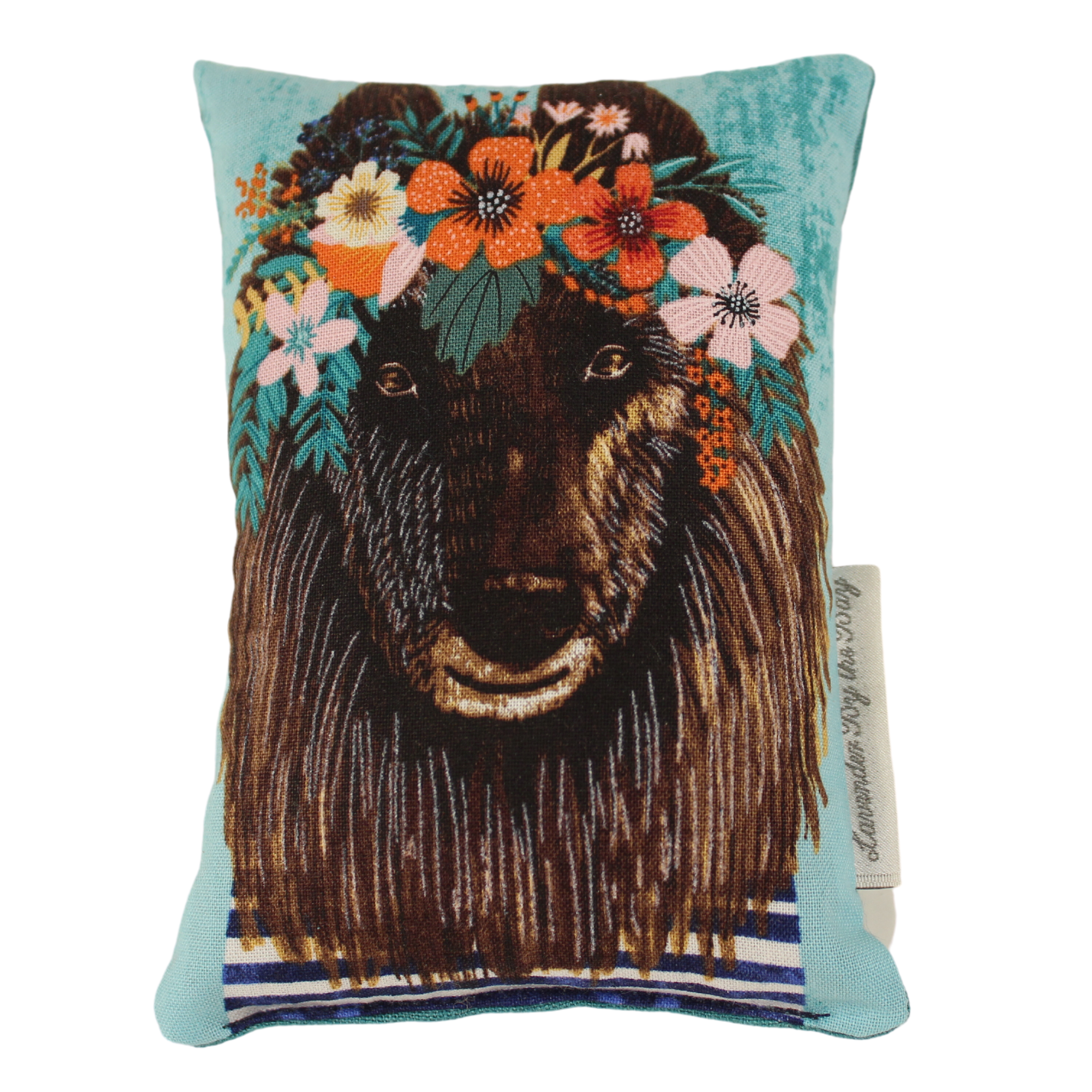 Dog on Mint Green throw pillow on white background