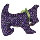 Black and purple with Lavender prints dog shaped pillow