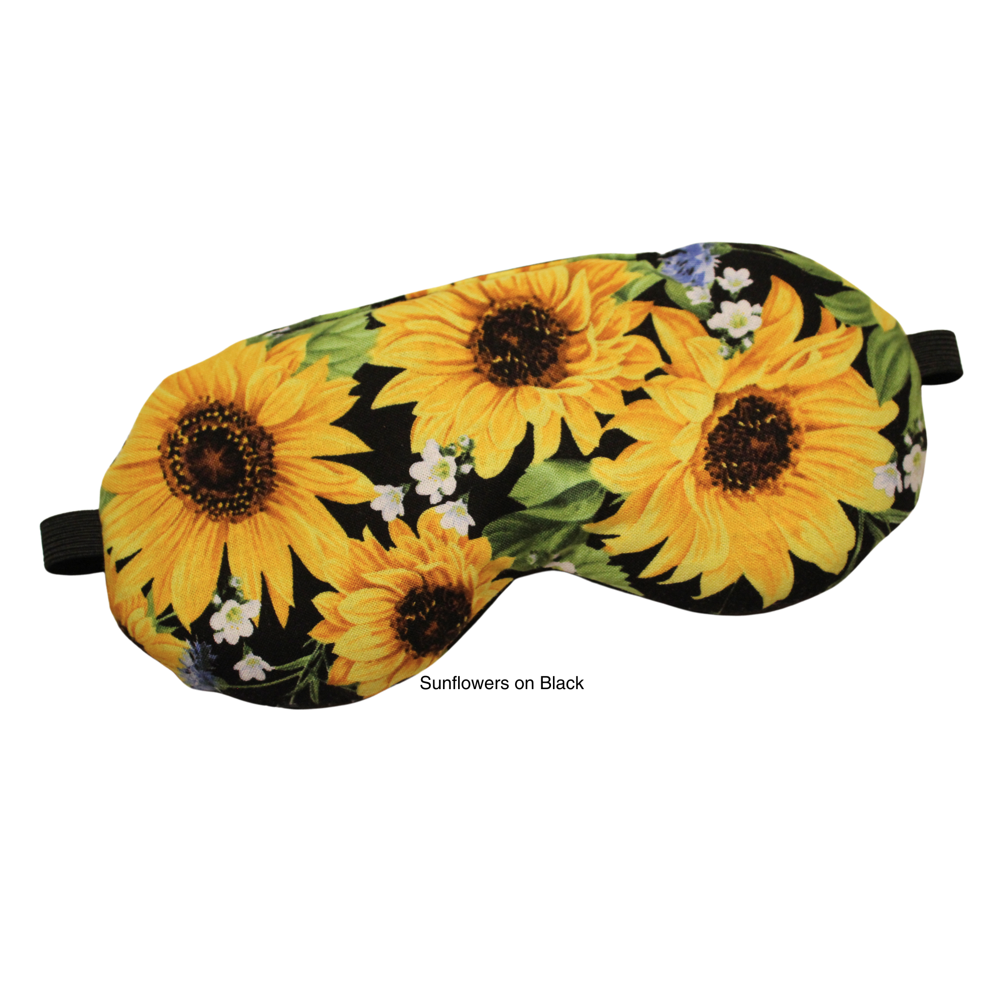 Sunflowers On Black weighted eye mask for sleeping