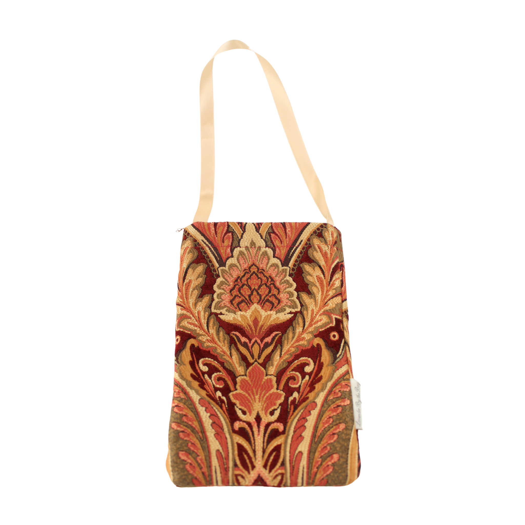 Paisley flower bag holder on white background