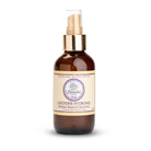 Lavender hydrosol sprayer bottle with Lavender By The Bay logo standing on white background