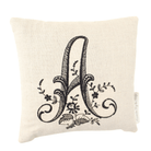 Monogrammed Pillow with the letter "A" on white background