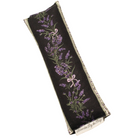 padded seat belt cover with a lavender floral pattern on a black background