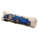 seat belt pad cover Lavender sachet with a vintage blue convertible car design.