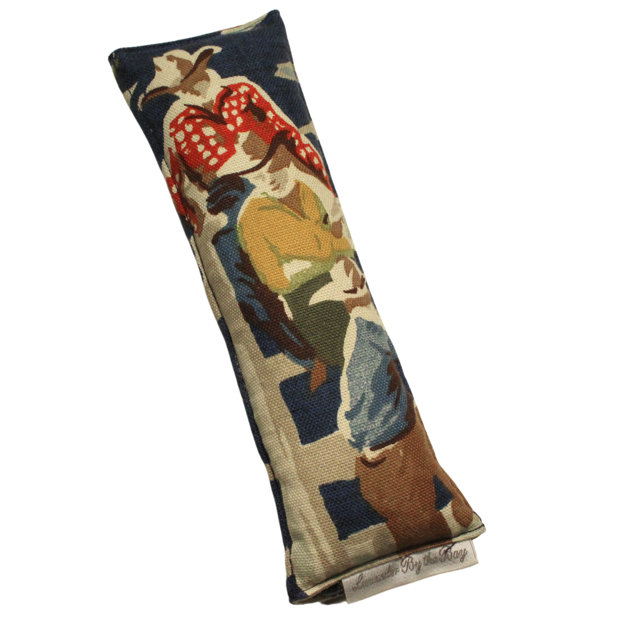 bmw seat belt pad sachet with a vintage rodeo scene featuring cowboys riding horses