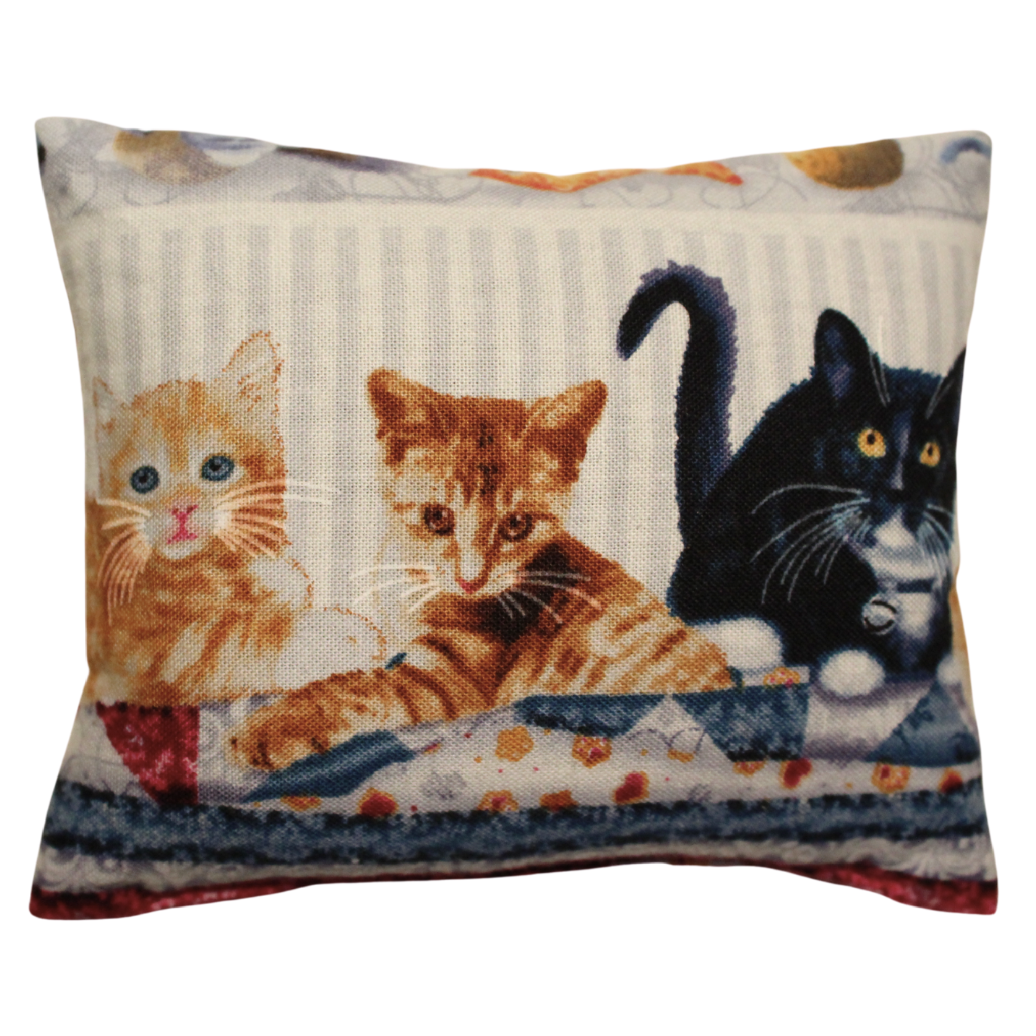 Decorative lavender sachet with three cute cats 