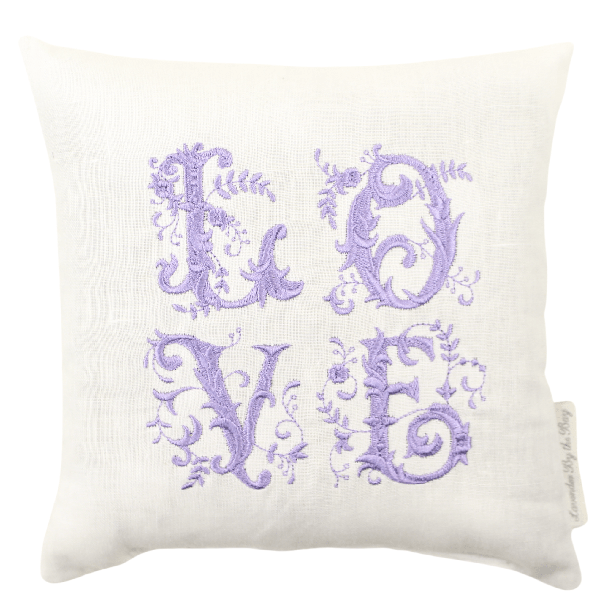 Embroidered Love Lavender Sachet - Lavender By The Bay