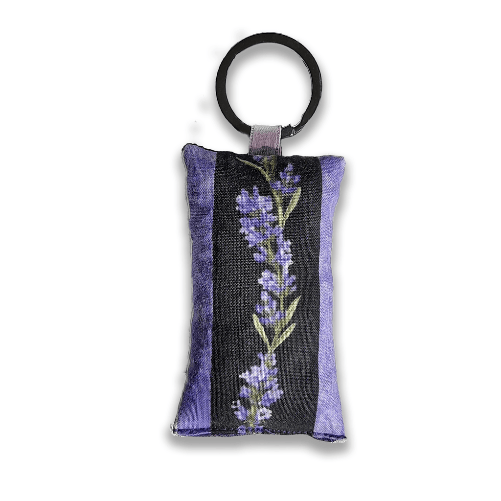 Lavender key chain black on purple